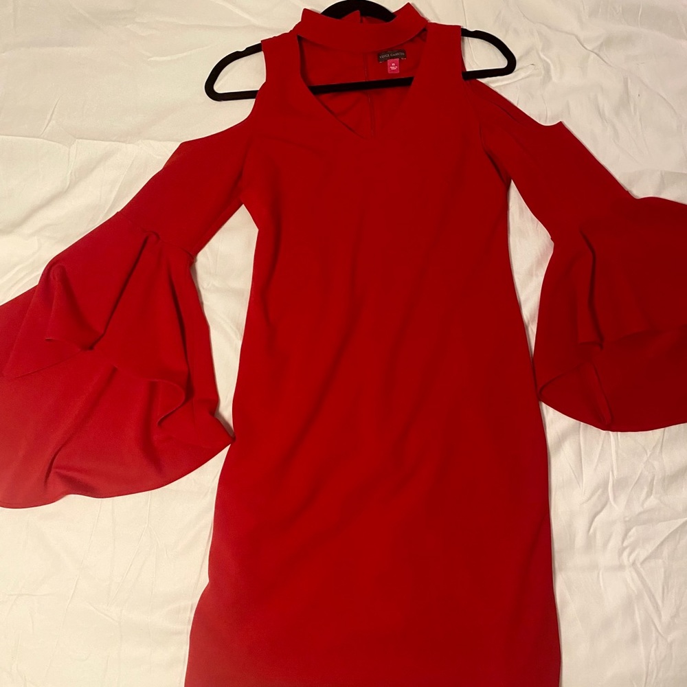 Cold shoulder sheath knee length cocktail dress